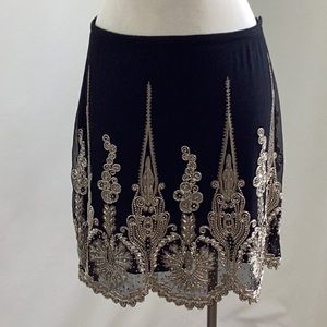 Stunning Silk Embroidered and Beaded Skirt
